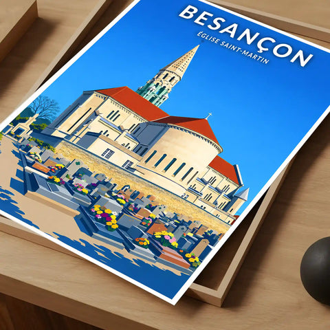 Affiche - Besançon - Église Saint-Martin