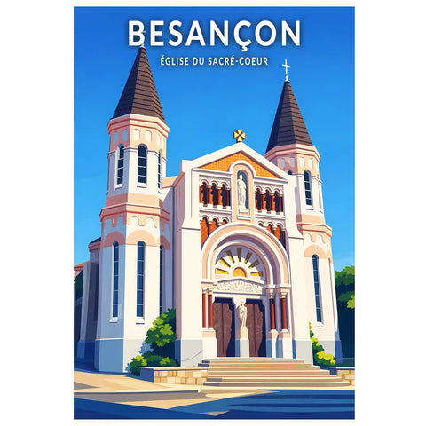 Affiche - Besançon - Église du Sacré-Coeur