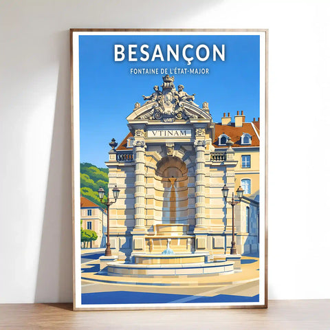 Affiche - Besançon - Fontaine de l'État-Major
