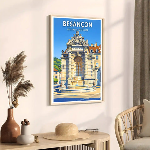 Affiche - Besançon - Fontaine de l'État-Major