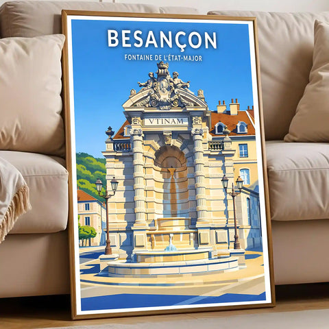 Affiche - Besançon - Fontaine de l'État-Major