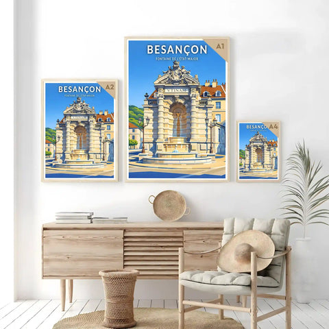 Affiche - Besançon - Fontaine de l'État-Major