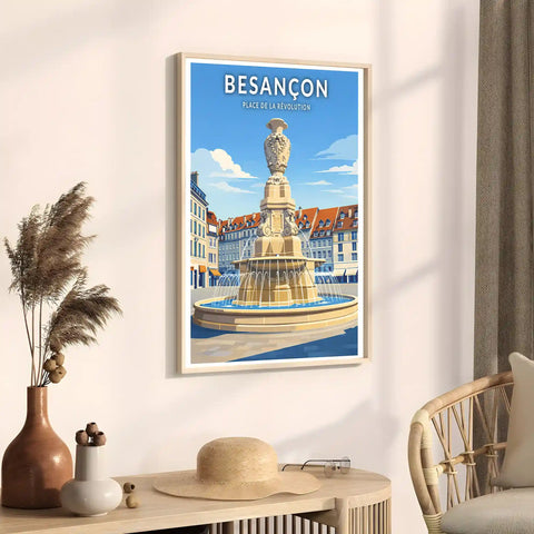 Affiche - Besançon - Fontaine de la Place de la Révolution
