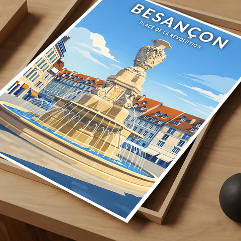 Affiche - Besançon - Fontaine de la Place de la Révolution