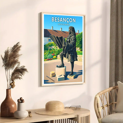 Affiche - Besançon - Statue de Vauban
