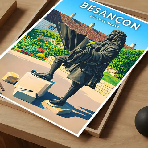 Affiche - Besançon - Statue de Vauban