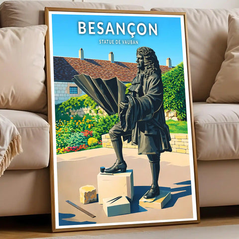 Affiche - Besançon - Statue de Vauban