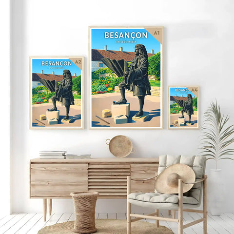 Affiche - Besançon - Statue de Vauban