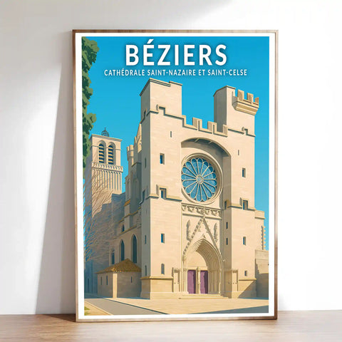Affiche - Béziers - Cathédrale Saint-Nazaire et Saint-Celse