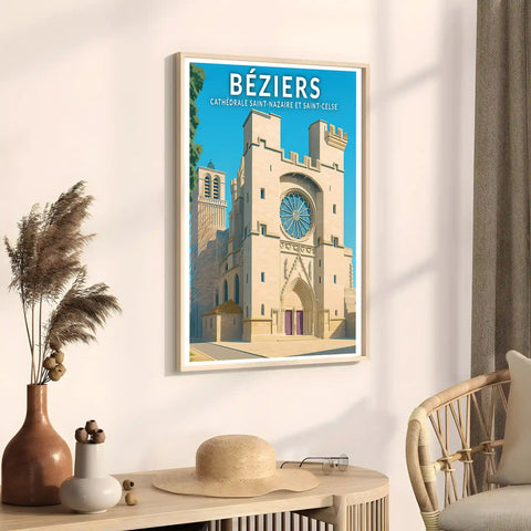 Affiche - Béziers - Cathédrale Saint-Nazaire et Saint-Celse