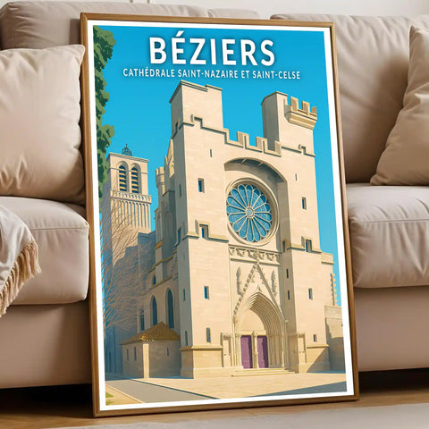 Affiche - Béziers - Cathédrale Saint-Nazaire et Saint-Celse