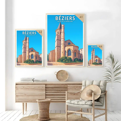Affiche - Béziers - Église de la Madeleine