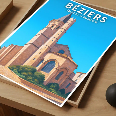 Affiche - Béziers - Église de la Madeleine