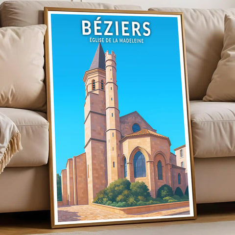 Affiche - Béziers - Église de la Madeleine