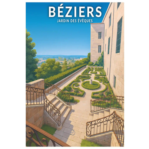 Affiche - Béziers - Jardin des Évêques