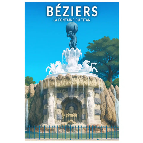 Affiche - Béziers - La Fontaine du Titan