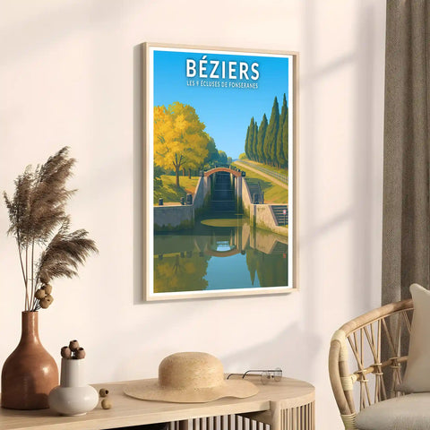 Affiche - Béziers - Les 9 Écluses de Fonseranes