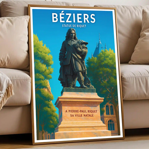 Affiche - Béziers - Statue de Riquet
