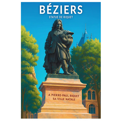 Affiche - Béziers - Statue de Riquet