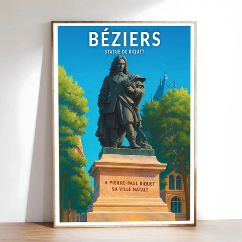 Affiche - Béziers - Statue de Riquet