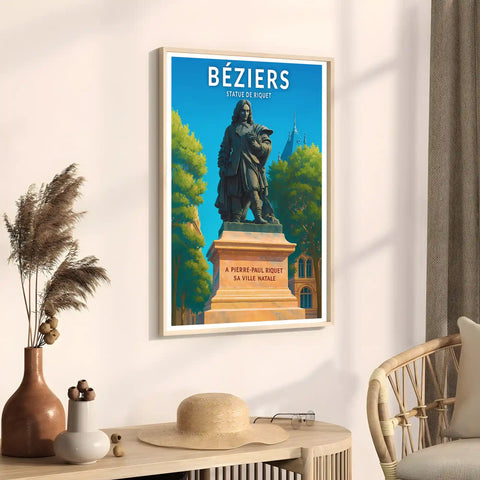 Affiche - Béziers - Statue de Riquet