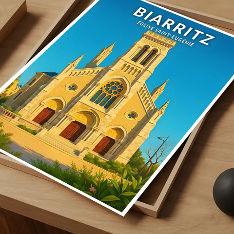 Affiche - Biarritz - Église Saint-Eugénie