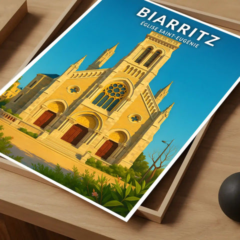 Affiche - Biarritz - Église Saint-Eugénie