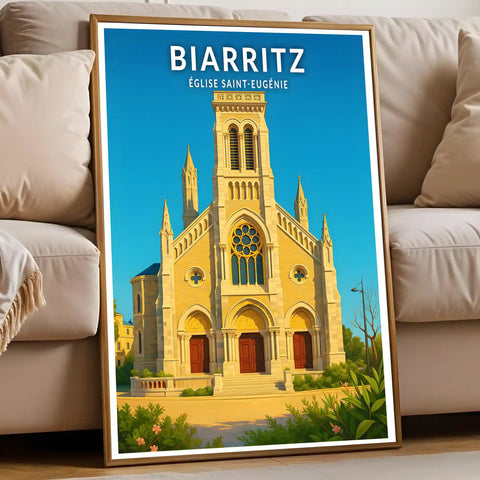 Affiche - Biarritz - Église Saint-Eugénie