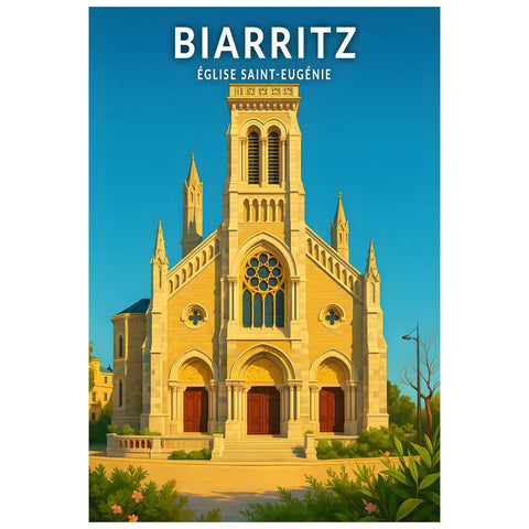 Affiche - Biarritz - Église Saint-Eugénie