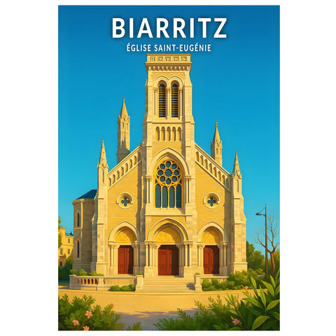 Affiche - Biarritz - Église Saint-Eugénie