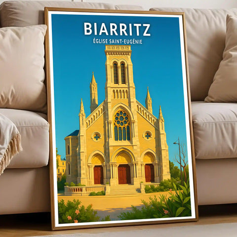 Affiche - Biarritz - Église Saint-Eugénie