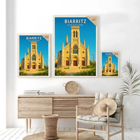 Affiche - Biarritz - Église Saint-Eugénie