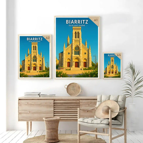 Affiche - Biarritz - Église Saint-Eugénie