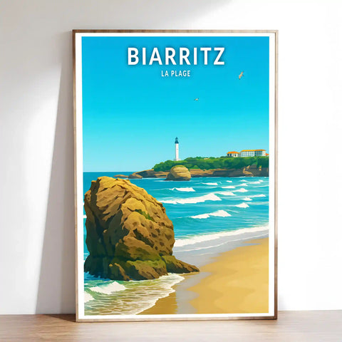 Affiche - Biarritz - La Plage