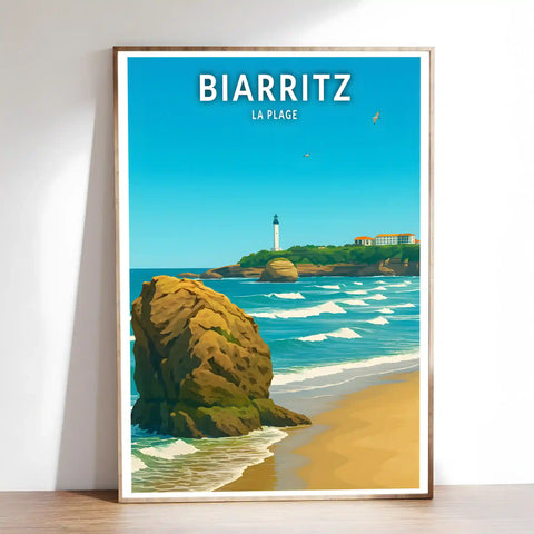 Affiche - Biarritz - La Plage