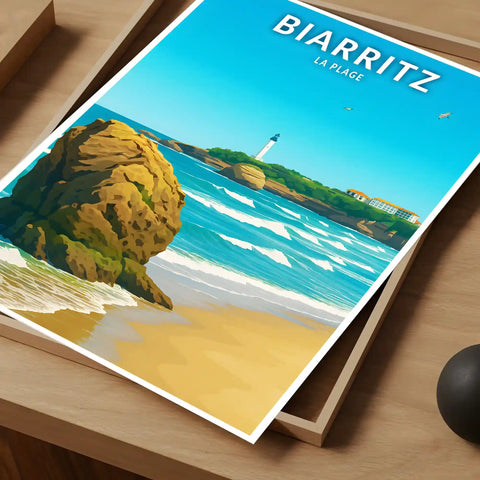 Affiche - Biarritz - La Plage