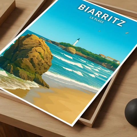 Affiche - Biarritz - La Plage