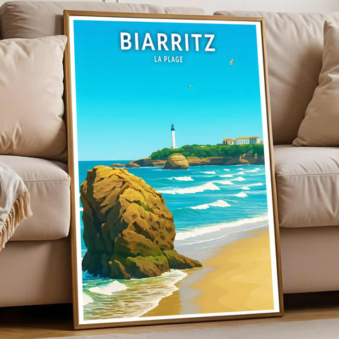 Affiche - Biarritz - La Plage