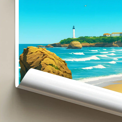 Affiche - Biarritz - La Plage