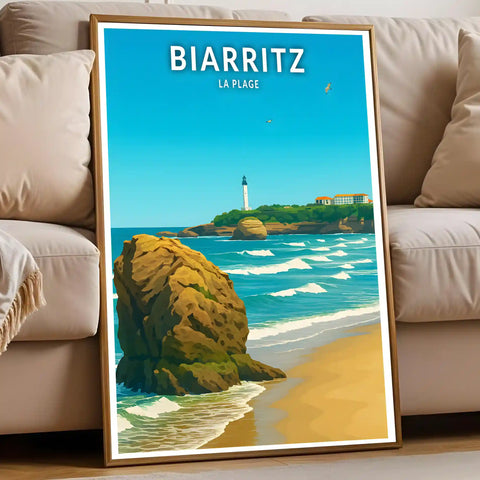 Affiche - Biarritz - La Plage