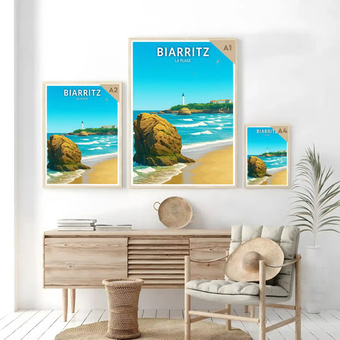 Affiche - Biarritz - La Plage