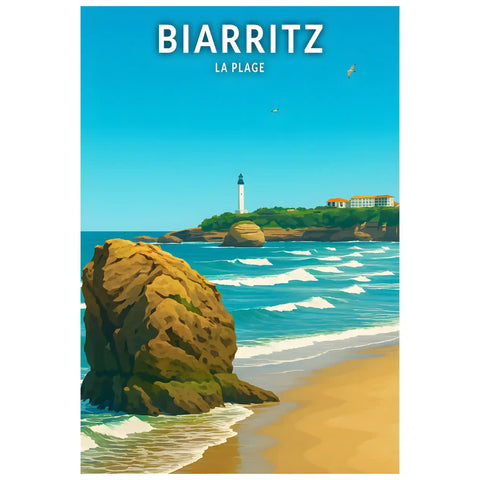Affiche - Biarritz - La Plage
