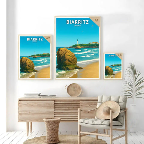 Affiche - Biarritz - La Plage