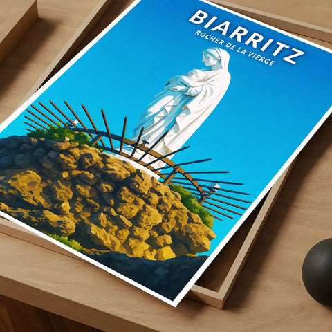 Affiche - Biarritz - Rocher de la Vierge