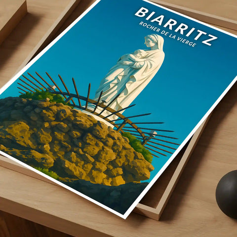 Affiche - Biarritz - Rocher de la Vierge