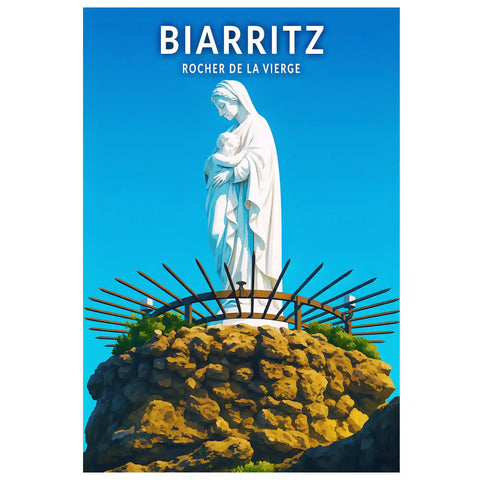 Affiche - Biarritz - Rocher de la Vierge
