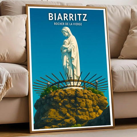 Affiche - Biarritz - Rocher de la Vierge