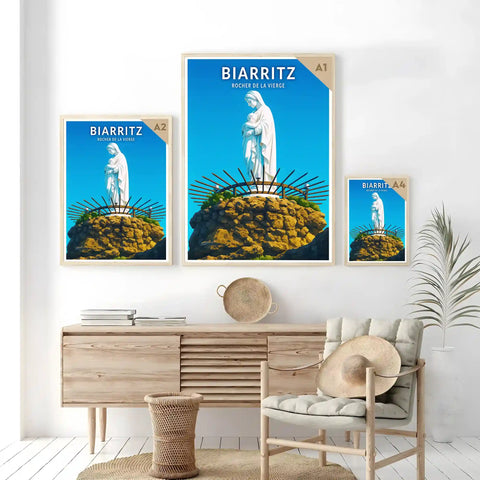Affiche - Biarritz - Rocher de la Vierge