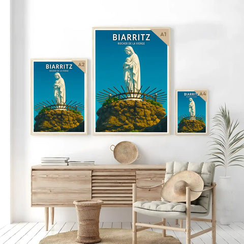 Affiche - Biarritz - Rocher de la Vierge