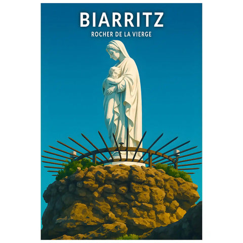 Affiche - Biarritz - Rocher de la Vierge
